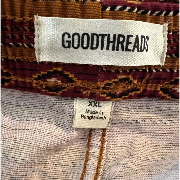 GoodThreads Tobacco Brown Line Geo Print Pull On Slim Fit Shorts Size XXL - Picture 8 of 11